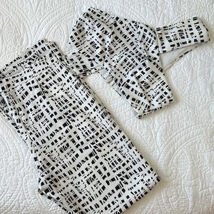 L’ATISTE black and white patterned two piece set